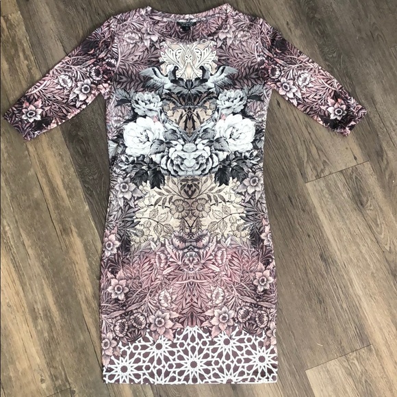 TOPSHOP bird and floral print dress - Picture 1 of 5